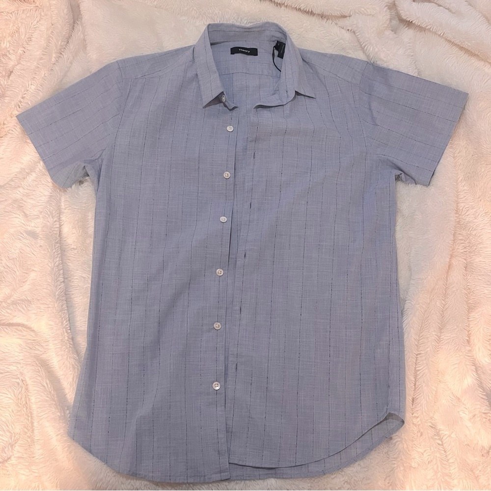 Theory Zack Short-Sleeve Shirt in Cotton